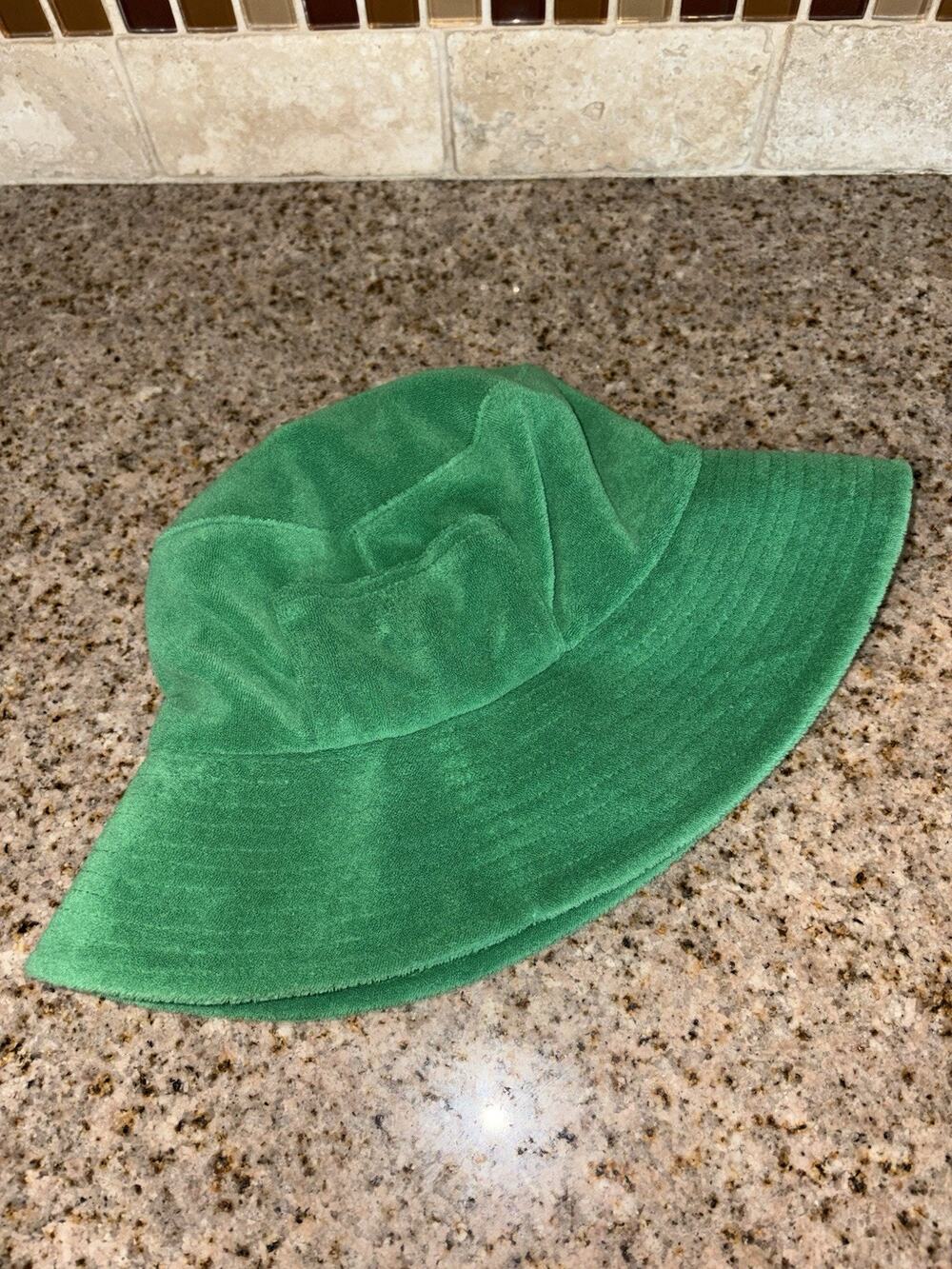 Lack of Color Wave Bucket Hat Terry Cloth, Green Color S/M Side Pocket #E17